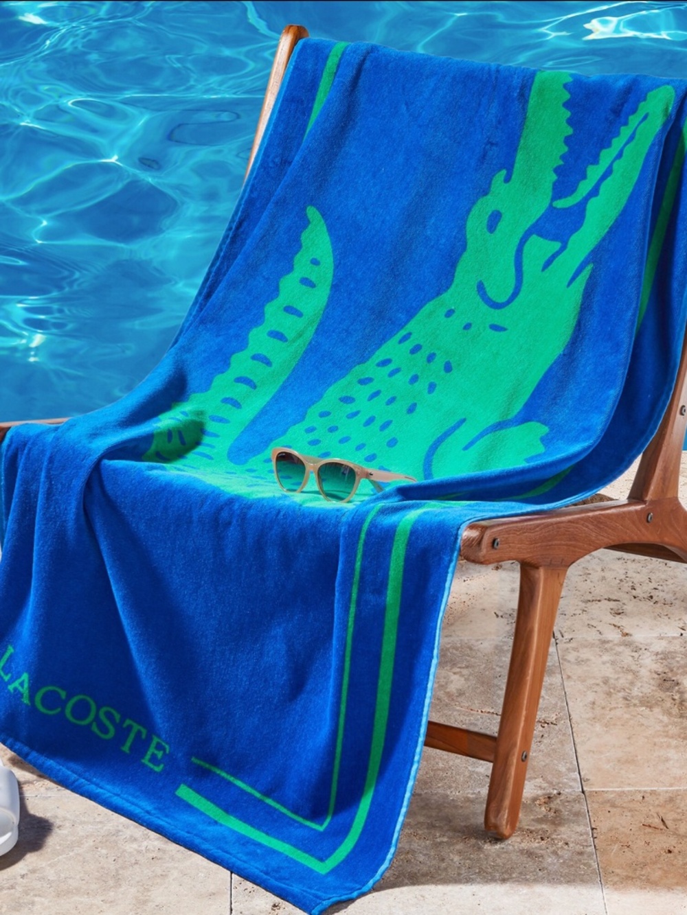 Lacoste Frame Crocodile Print Cotton Beach Towel, 36" x 72"